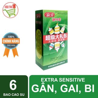 Bao cao su gai hộp 6 cái gân gai tạo cảm giác giá sỉ toàn quốc