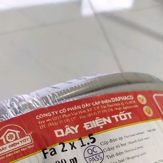 Dây điện tốt Daphaco tròn xám ruột đôi 2x15