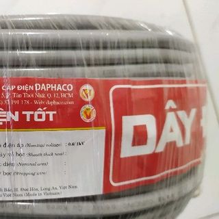 Dây điện tốt Daphaco tròn xám ruột đôi 2x15 giá sỉ