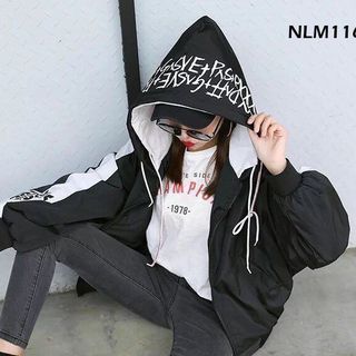 Áo khoác nữ Áo khoát nữ gió dù 2 lớp chống nắng in chữ 20XX mẫu mới cực hót xinh xinh-M090-Ao khoac nu Ao khoat nu gio du 2 lop chong nang