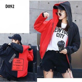 Áo khoác nữ Áo khoát nữ gió dù 2 lớp chống nắng Keep looking xitin chuẩn cute-M065-Ao khoac nu Ao khoat nu gio du 2 lop chong nang