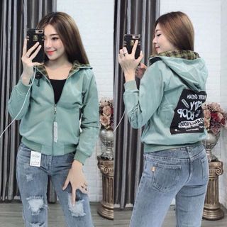 Áo khoác nữ Áo khoát nữ gió dù 2 lớp chống nắng Boop phối đẹp đẹp đẹp cá tính-M064-Ao khoac nu Ao khoat nu gio du 2 lop chong nang