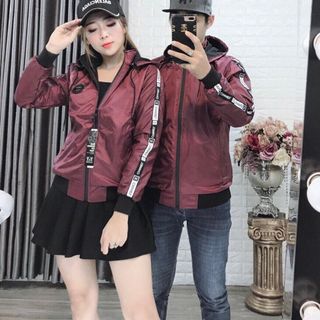 Áo khoác cặp Áo khoát đôi gió dù 2 lớp chống nắng cao cấp caluci nón rời chuẩn hàng rất đẹp cute-M097-Ao khoac cap Ao khoat doi gio du 2 lop chong nang giá sỉ