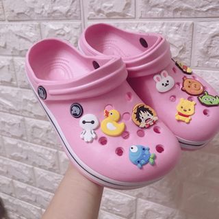 Crocs viền bầu Hồng