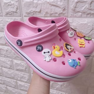 Crocs viền bầu Hồng