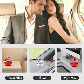 Sáp thơm trang trí ô tô bàn làm việc - Vòng xoay vô cực - Mầu Bạc - B0001