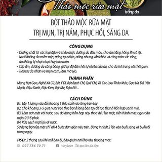 BỘT THẢO MỘC RỬA MẶT TRẮNG SÁNG DA