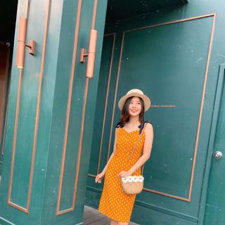 Đầm bi phối nơ vai hình chụp thật- gia công và bán sỉ