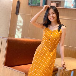 Đầm bi phối nơ vai hình chụp thật- gia công và bán sỉ