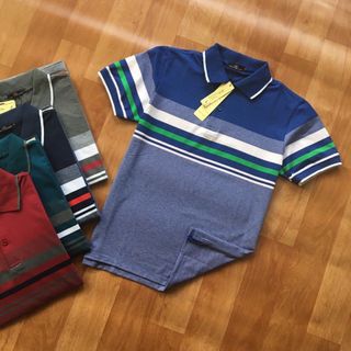 Áo thun nam Áo phông nam có cổ trụ cổ bẻ sọc ngang siêu hot bao đẹp dễ thương-M153-Ao thun nam Ao phong nam co co tru co be