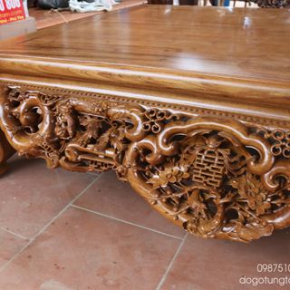 Sập Ngũ Phúc gỗ Gụ 1m6 tùng lộc
