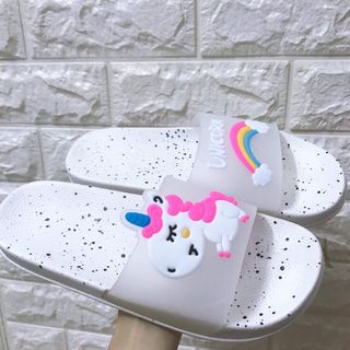 Dép Unicorn Kỳ Lân hồng / Cầu vồng