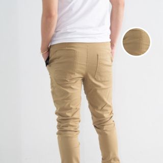 Quần kaki dài dáng thể thao màu trơn