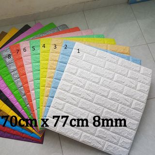 TẤM XỐP DÁN TƯỜNG GIẢ GẠCH 8mm 3D KHỔ 70x77CM GIÁ RẺ