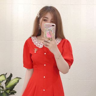 ĐẦM DỰ TIỆC CỔ REN ĐÍNH TAG