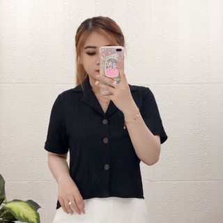 Ó SƠ MI CỔ VEST CROPTOP