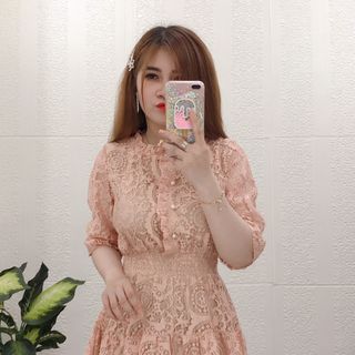 ĐẦM REN BO EO PHỐI NÚT