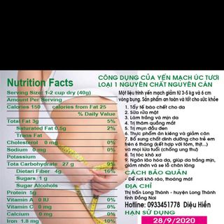 Yến mạch giảm cân của Úc giảm từ 3-5kg sau 1lieu trình