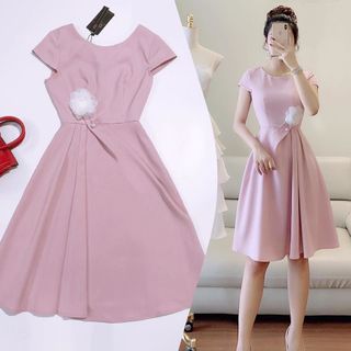 Đầm Dự Tiệc Xòe Kèm Tag Hoa Eo