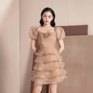 Đàm công chúa phối ren tầng kèm hoa