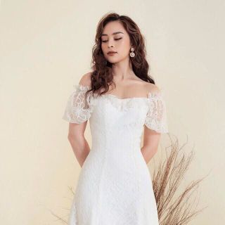 Đầm Dự Tiệc Ren Bẹt Vai