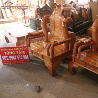 Bộ ghế tần thủy hoàng tay 12 6 món gỗ gõ đỏ