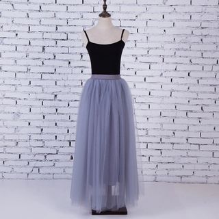 Chân vây tutu voan lưới 4 lớp dài 80cm ảnh thật 100