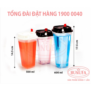 Ly nhựa PP cứng nắp tim 500ml