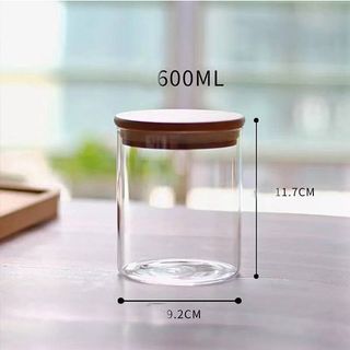 Lọ Thủy Tinh Nắp Gỗ Tre 600ml