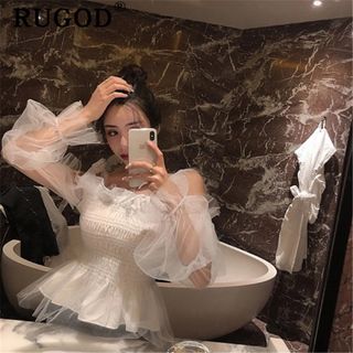 Áo voan lưới nữ tay lưới dài