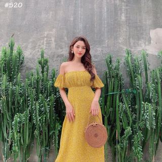 Đầm Maxi Bẹt Vai Hoa Nhí