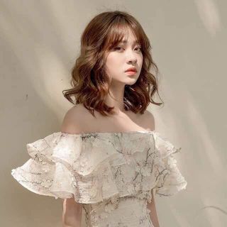Đầm thiết kế bẹt vai hoa giá sỉ