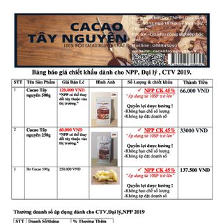 Bột Cacao Tây Nguyên 500G