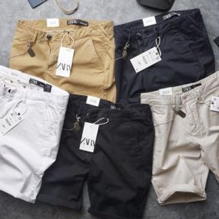 Short kaki zara phối khóa