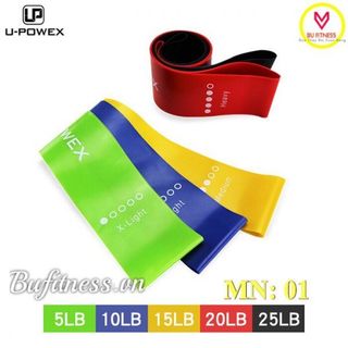 Dây Mini band Bộ 5 sợi U Powex đàn hồi Nhiều Cấp Độ