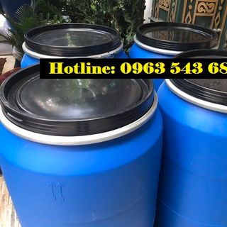 Sỉ thùng phuy nhựa 250 lít phuy nhựa 220 lít đựng hóa chất phuy nhựa 200 lít 2 nắp