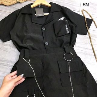 bộ áo kaki quần giả váy đẹp