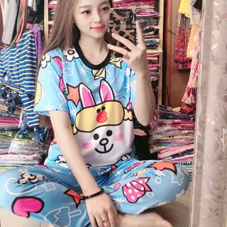 set bộ dài thun lụa 3d