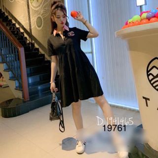 đầm thun trắng đen