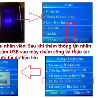 Máy Chấm Công Quét Vân Tay 911 Tặng USB chống nước 8GB kèm Video hướng dẫn sử dụng