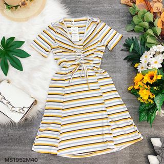 đầm sọc ngang rút ngực