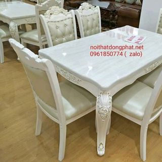 Bàn ăn cổ điển cao cấp 1m690 6 ghế