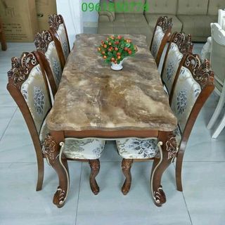 Bàn ăn cổ điển cao cấp 1m690 6 ghế