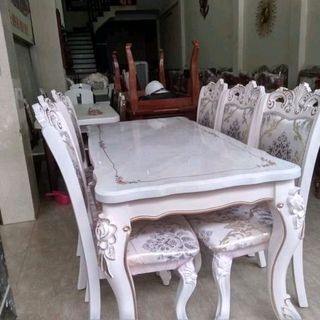 Bàn ăn cổ điển cao cấp 1m690 6 ghế