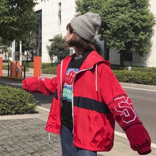 Áo khoác dù sọc ngang