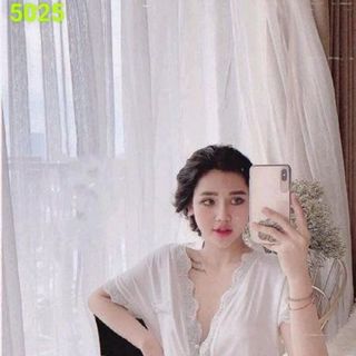 BỘ NGỦ LỤA QUẦN DÀI TAY NGẮN NGỌC TRAI 5025