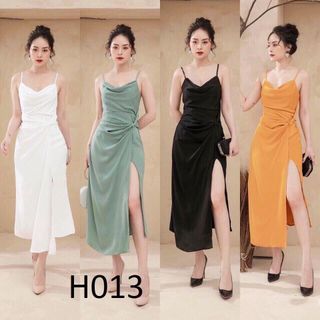 Đầm Dự Tiệc 2 Dây Nhúm Eo