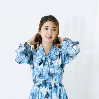 Đầm voan nữ họa tiết hoa