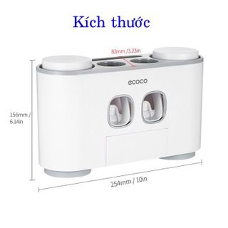 Bộ 2 nhả kem đánh răng tự động cao cấp kèm 4 cốc - Ecoco