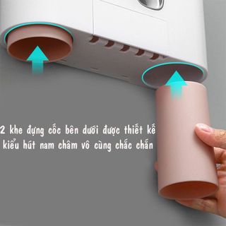 Bộ 2 nhả kem đánh răng tự động cao cấp kèm 4 cốc - Ecoco